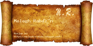 Melegh Rabán névjegykártya